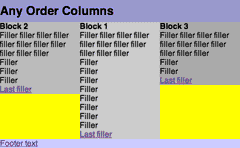 animated screenshot of possible orderings of a 3 column layout