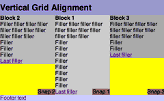 animated screenshot showing layout with elements aligned to the bottom of each column